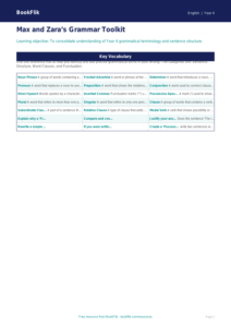 Free Grammar Word Mat | Year 4 Greater Depth | BookFlik
