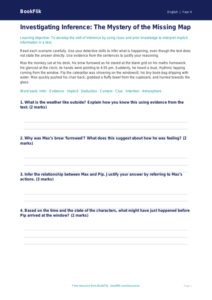 Free Inference Worksheet | Year 4 Greater Depth | BookFlik