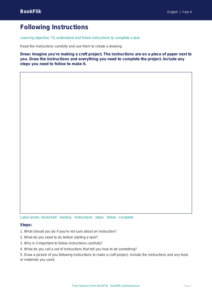 Free Instructions Drawing Sheet | Year 4 Core | BookFlik