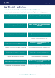 Free Year 4 Instructions Flashcards | Interactive Learning | BookFlik