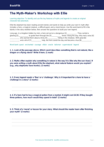 Free Myths And Legends Activity Sheet | Year 4 Core | BookFlik