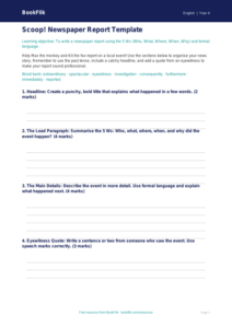 Free Newspaper Writing Template | Year 4 Core | BookFlik