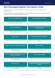 Free Non Chronological Reports Flashcards | Year 4 Core | BookFlik
