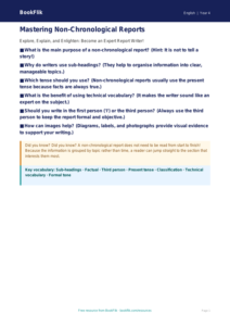 Free Non Chronological Reports Poster | Year 4 Core | BookFlik