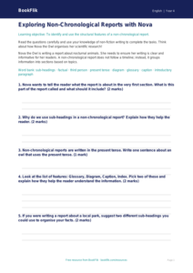 Free Non Chronological Reports Worksheet | Year 4 Core | BookFlik