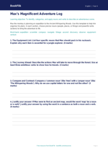 Free Nouns And Verbs Template | Year 4 Greater Depth | BookFlik