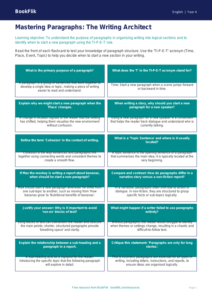 Free Paragraphs Flashcards | Year 4 Greater Depth | BookFlik