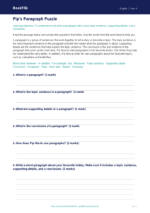 Free Year 4 Paragraph Writing Track Sheet | BookFlik