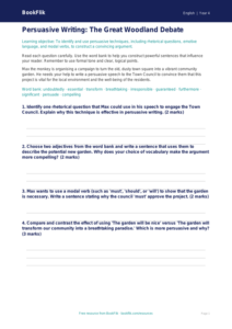 Free Persuasive Writing Worksheet | Year 4 Greater Depth | BookFlik
