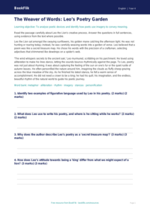 Free Poetry Comprehension | Year 4 Greater Depth | BookFlik