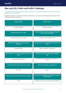 Free Prefixes And Suffixes Flashcards | Year 4 Core | BookFlik