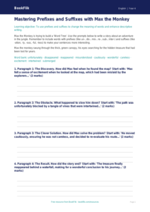 Free Prefixes And Suffixes Writing Frame | Year 4 Core | BookFlik