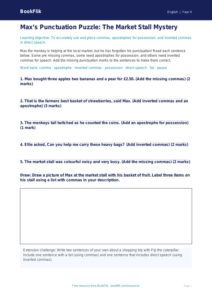 Free Punctuation Activity Sheet | Year 4 Core | BookFlik