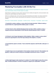 Free Punctuation Worksheet | Year 4 Greater Depth | BookFlik