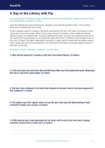 Free Reading Comprehension Worksheet | Year 4 Core | BookFlik