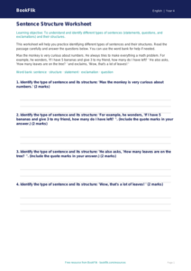 Free Sentence Structure Track Sheet | Year 4 Core | BookFlik