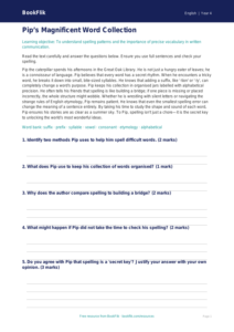 Free Spelling Comprehension | Year 4 Greater Depth | BookFlik