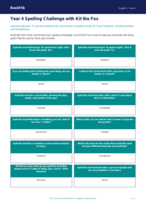 Free Spelling Flashcards | Year 4 Core | BookFlik