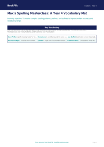 Free Spelling Word Mat | Year 4 Greater Depth | BookFlik