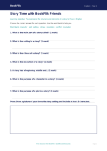 Free Stories Worksheet | Year 4 Core | BookFlik