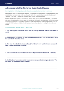 Free Subordinate Clauses Track Sheet | Year 4 Core | BookFlik