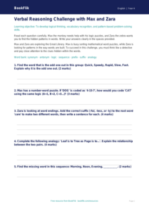 Free Verbal Reasoning Assessment | Year 4 Core | BookFlik