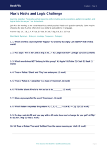 Free Verbal Reasoning Quiz | Year 4 Core | BookFlik