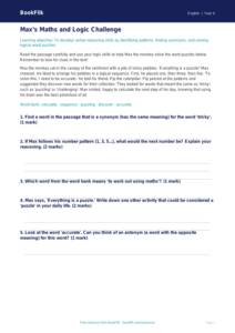 Free Verbal Reasoning Track Sheet | Year 4 Core | BookFlik