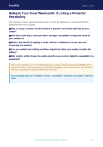 Free Vocabulary Poster | Year 4 Greater Depth | BookFlik