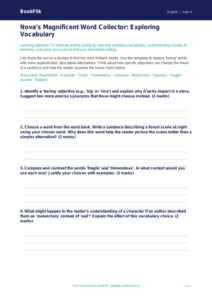 Free Vocabulary Template | Year 4 Greater Depth | BookFlik