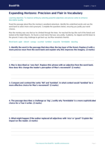 Free Vocabulary Track Sheet | Year 4 Greater Depth | BookFlik