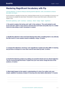 Free Vocabulary Worksheet | Year 4 Greater Depth | BookFlik