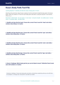 Free Body Parts Template | Year 4 Core | BookFlik