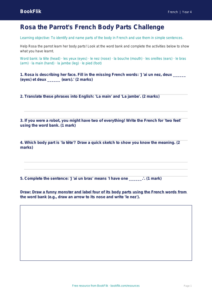 Free Body Parts Worksheet | Year 4 Core | BookFlik