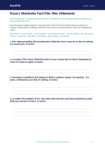 Free Clothes Template | Year 4 Core | BookFlik