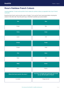 Free Colours Flashcards | Year 4 Core | BookFlik