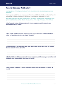 Free Colours Template | Year 4 Core | BookFlik