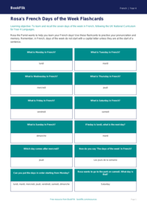 Free Days Of The Week Flashcards | Year 4 Core | BookFlik