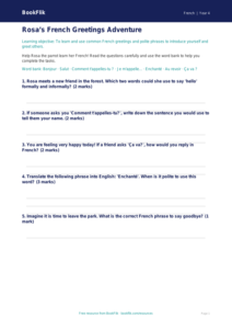Free Greetings Worksheet | Year 4 Core | BookFlik