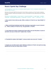 Free Sports Worksheet | Year 4 Core | BookFlik