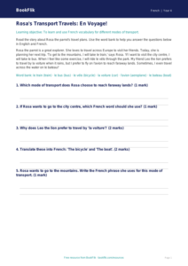 Free Transport Track Sheet | Year 4 Core | BookFlik