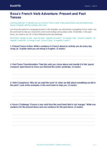 Free Verbs And Tenses Template | Year 4 Core | BookFlik