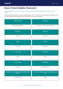 Free Weather Flashcards | Year 4 Core | BookFlik