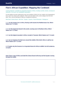 Free Africa Activity Sheet | Year 4 Core | BookFlik