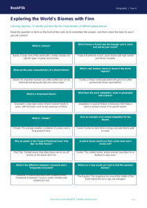 Free Biomes Flashcards | Year 4 Core | BookFlik