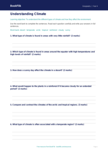 Free Climate Worksheet | Year 4 Core | BookFlik