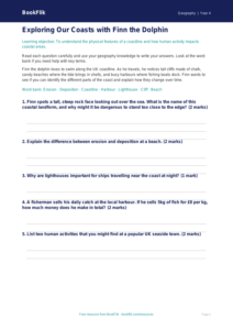 Free Coasts Worksheet | Year 4 Geography | BookFlik