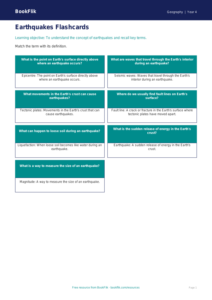 Free Earthquakes Flashcards | Year 4 Core | BookFlik