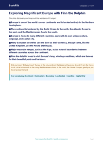 Free Europe Poster | Year 4 Geography Worksheet | BookFlik