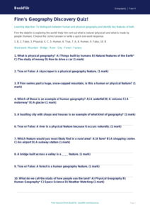 Free Human And Physical Geography Quiz | Year 4 Core | BookFlik
